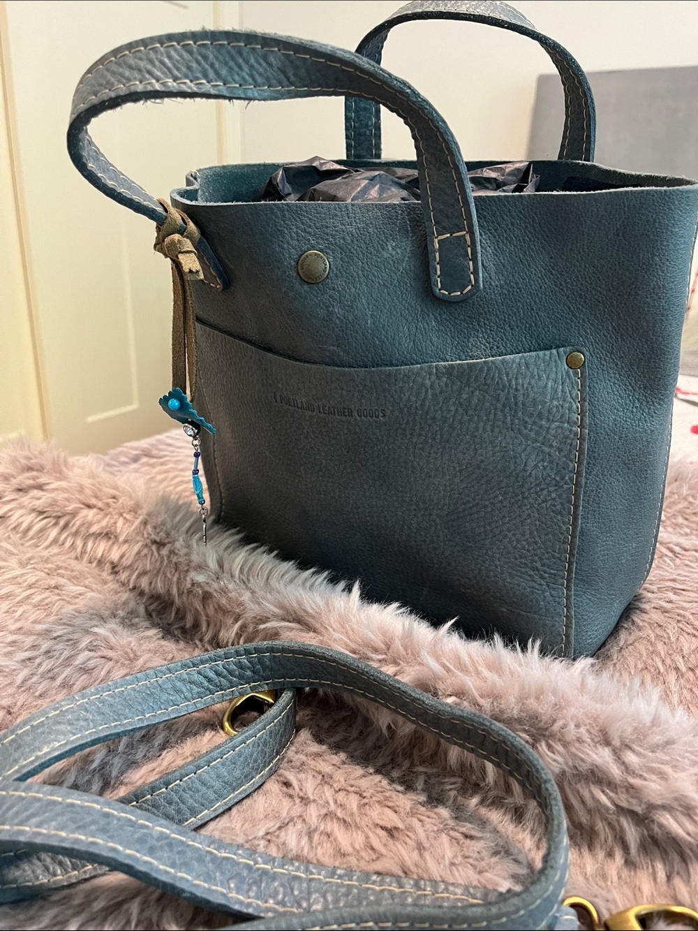 Portland Leather Slate Blue Everyday Tote